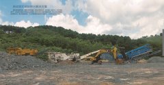履带式反击破碎+鄂式破碎+筛分系统   花岗岩石子